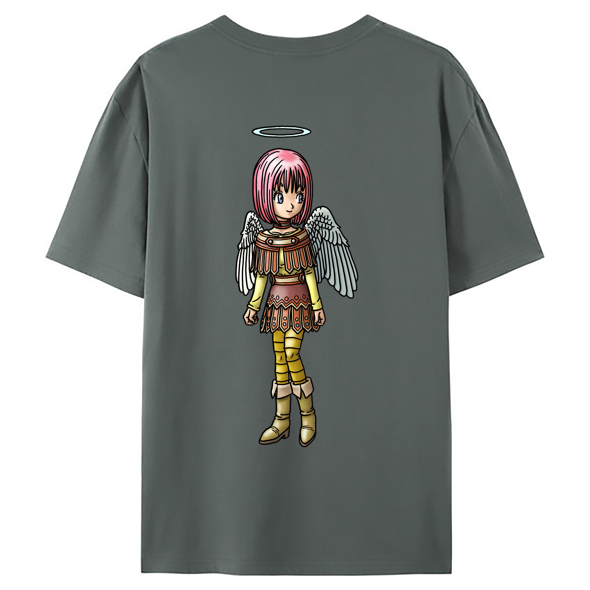 （画像用） ドラゴンクエスト Doragon Kuesuto Dragon Quest 綿100％ メンズ半袖Tシャツ（バックプリント） 通気性